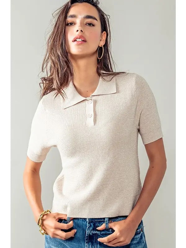 Knit Polo Top