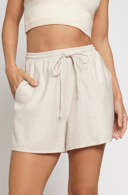 Natural Linen Shorts